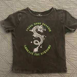 Hollister faded black crop top tee